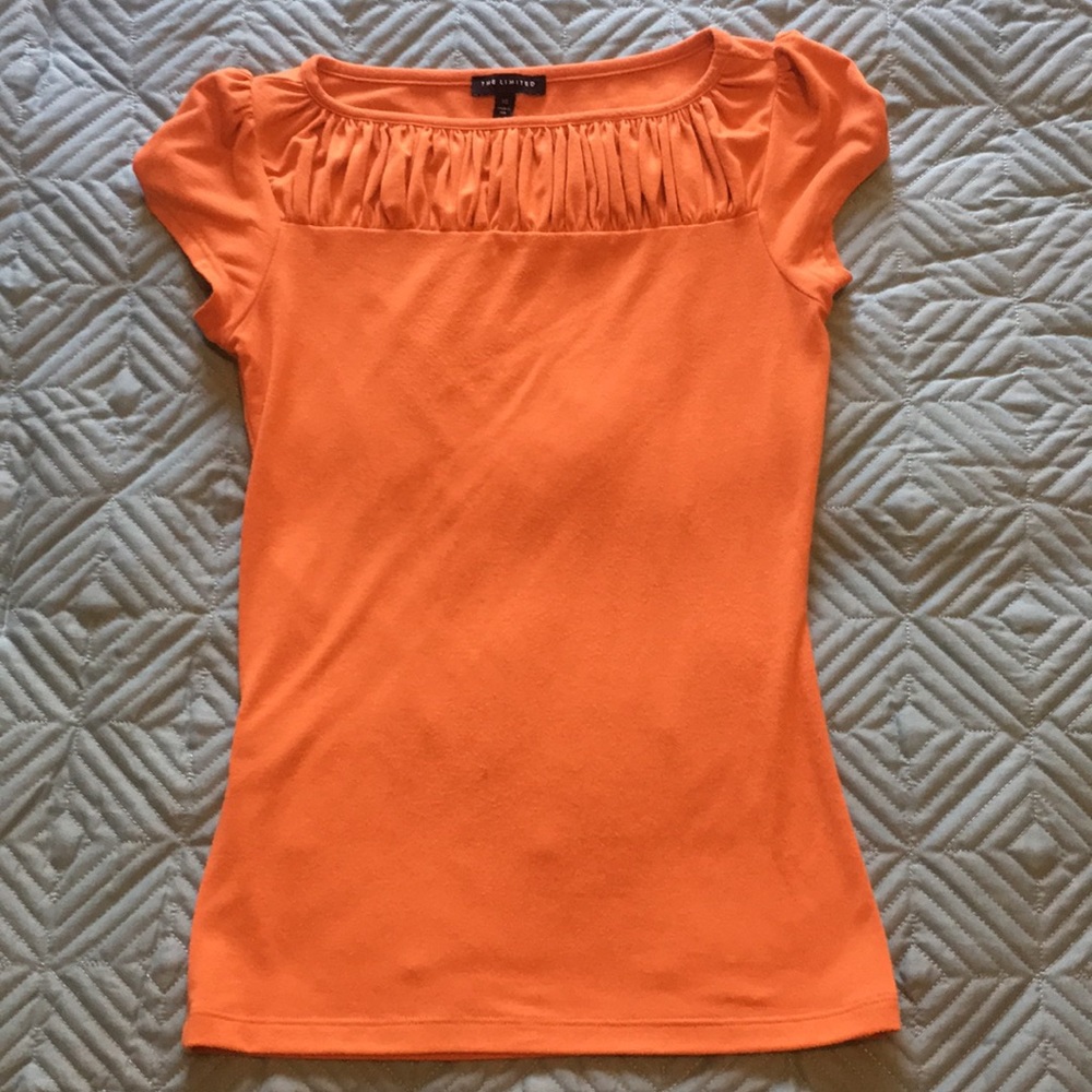 The Limited Ruffled Orange Shirt